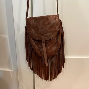 Suede Fringe Hobo Crossbody by Hobo International